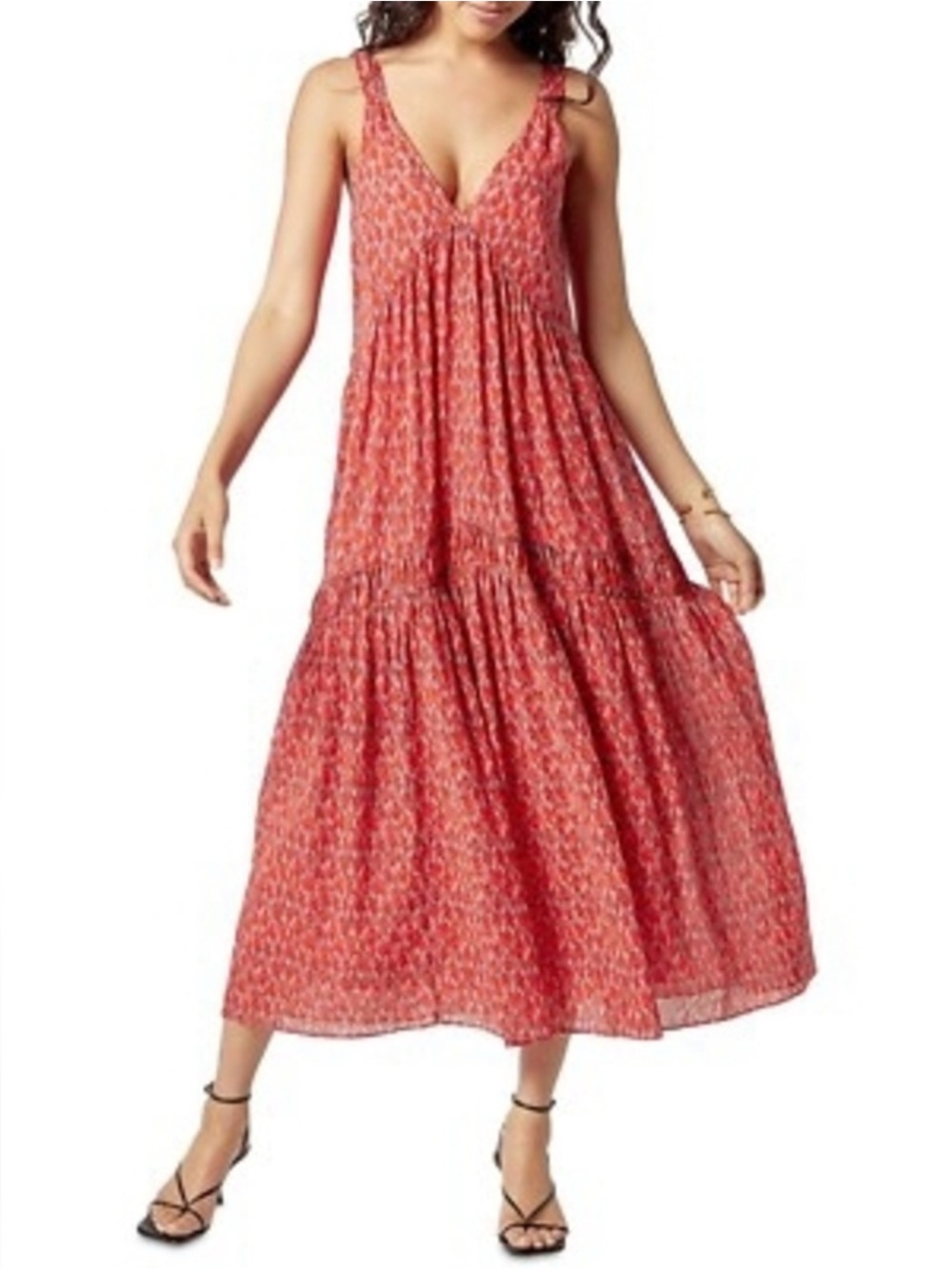 Joie Bondi Tea Rose Tiered Maxi Dress Cotton Plus Size Romantic